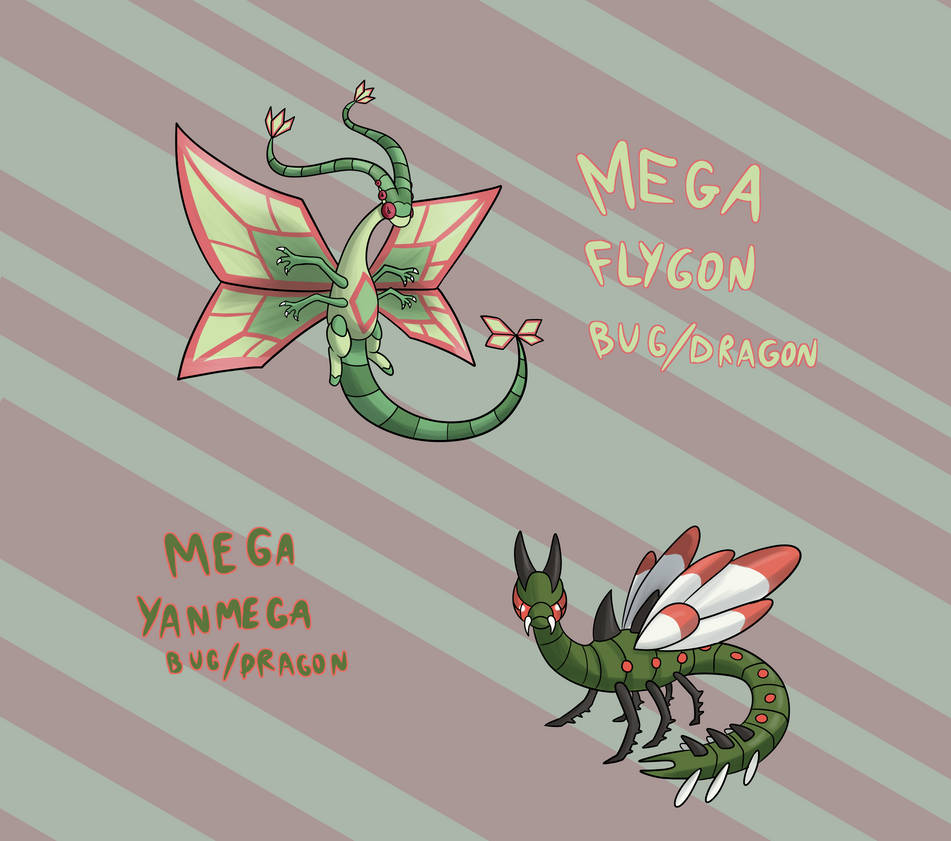 Mega flygon and mega yanmega by AleksaBGpokemon on DeviantArt