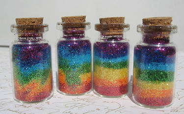 Rainbow Glitter Bottles