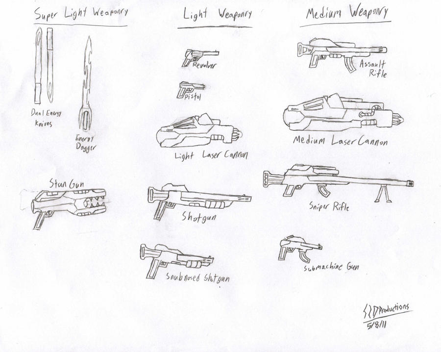 Super Light-Medium Weaponry 01 by AeroOkami on DeviantArt