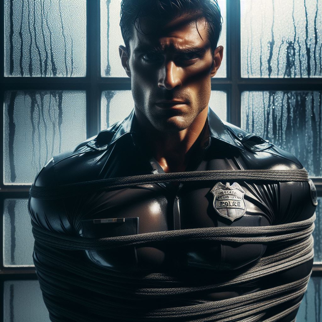 police officer tied up by cybertied on DeviantArt