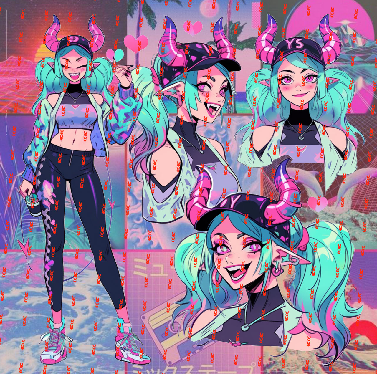 Wave Demons 047 ai vaporwave demon adopt (5) by BunniAio on DeviantArt