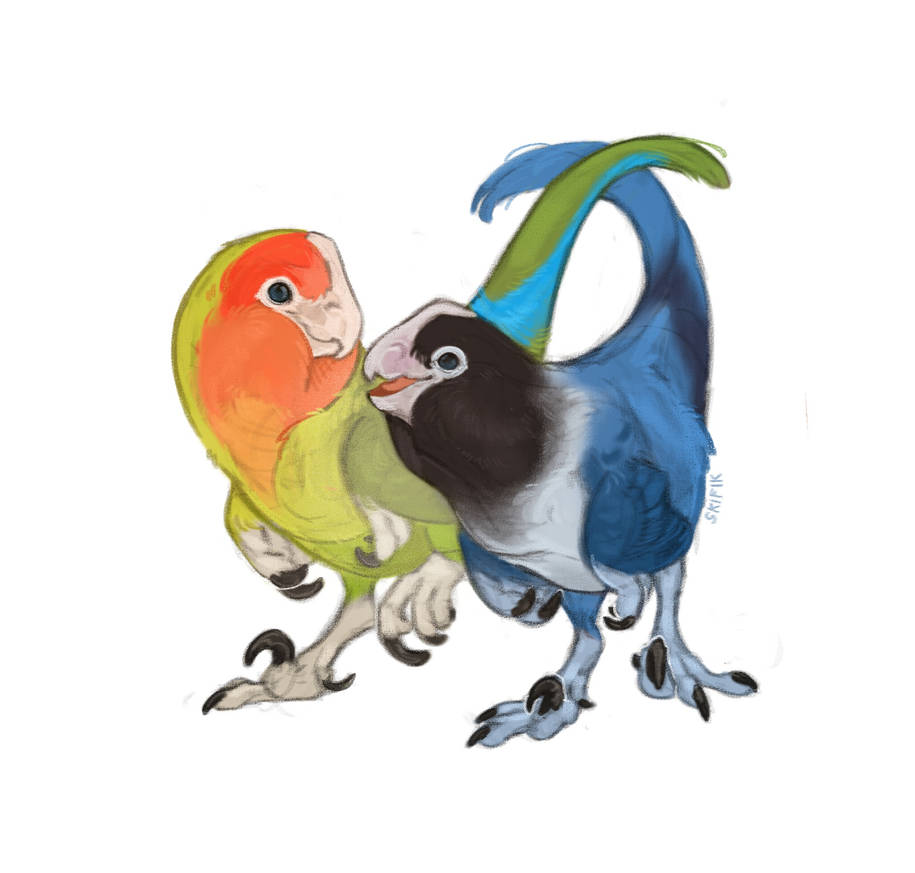 2 Raptor Friends loving birds raptors!! by skifchann on DeviantArt