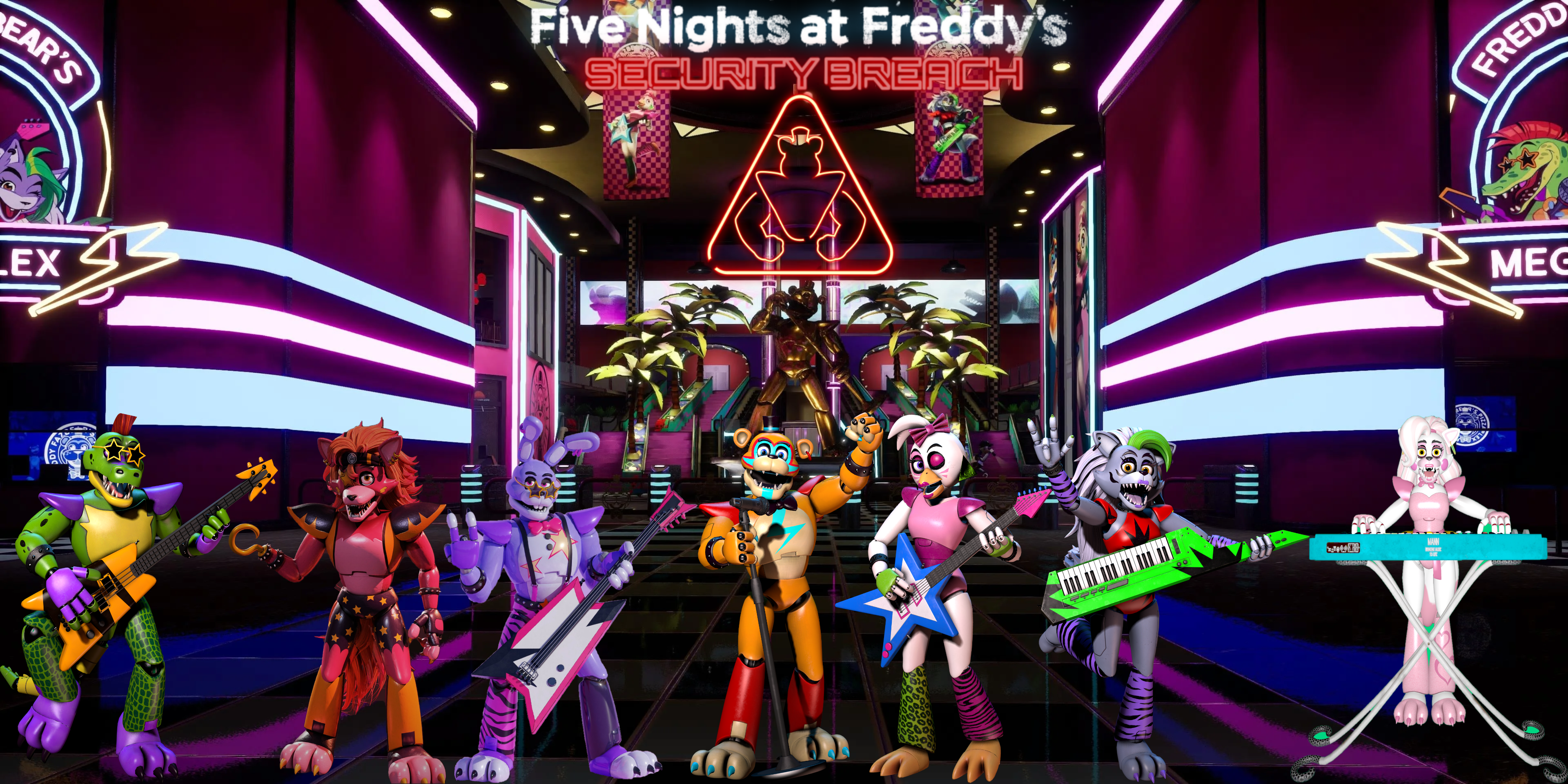 Five Nights At Freddy's Security Breach Poster by SirBlueStudios