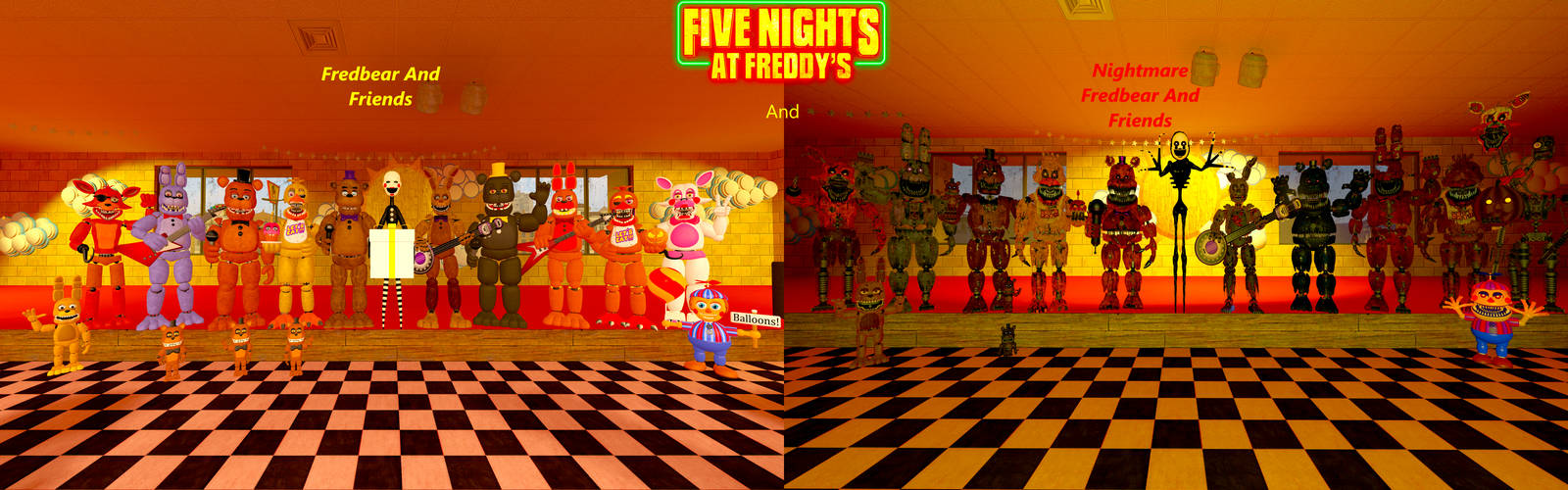 SFM FNAF Fredbear And FriendsNormalAndNightmare V1 by MauricioToro2006 ...