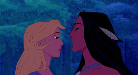 Pocahontas and John Smith genderbend