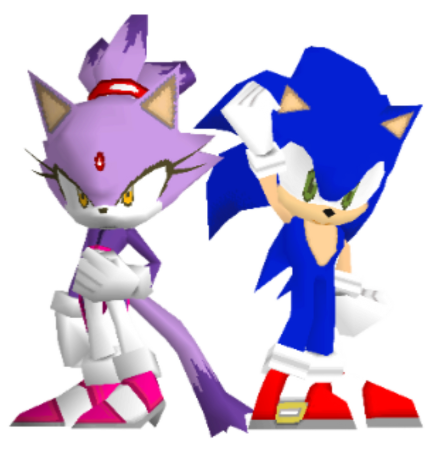 Sonic and Blaze (Sonic Rush) render by SonicFanSuper2001 on DeviantArt