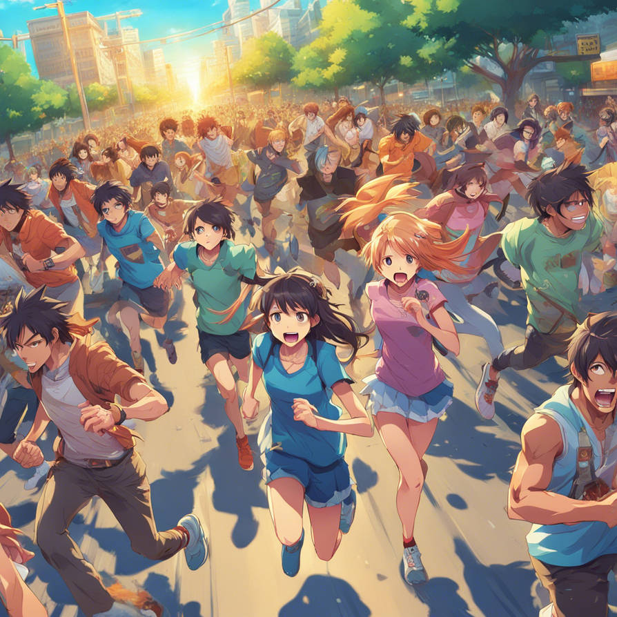 Slacker Run Anim #run, Zombies Running A Marathon, Anime, Cartoon, by reggaedog on ...