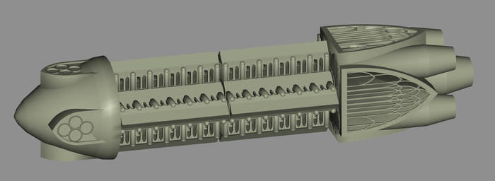 Gothic Centripetal Spaceship WIP 3- Penultimate