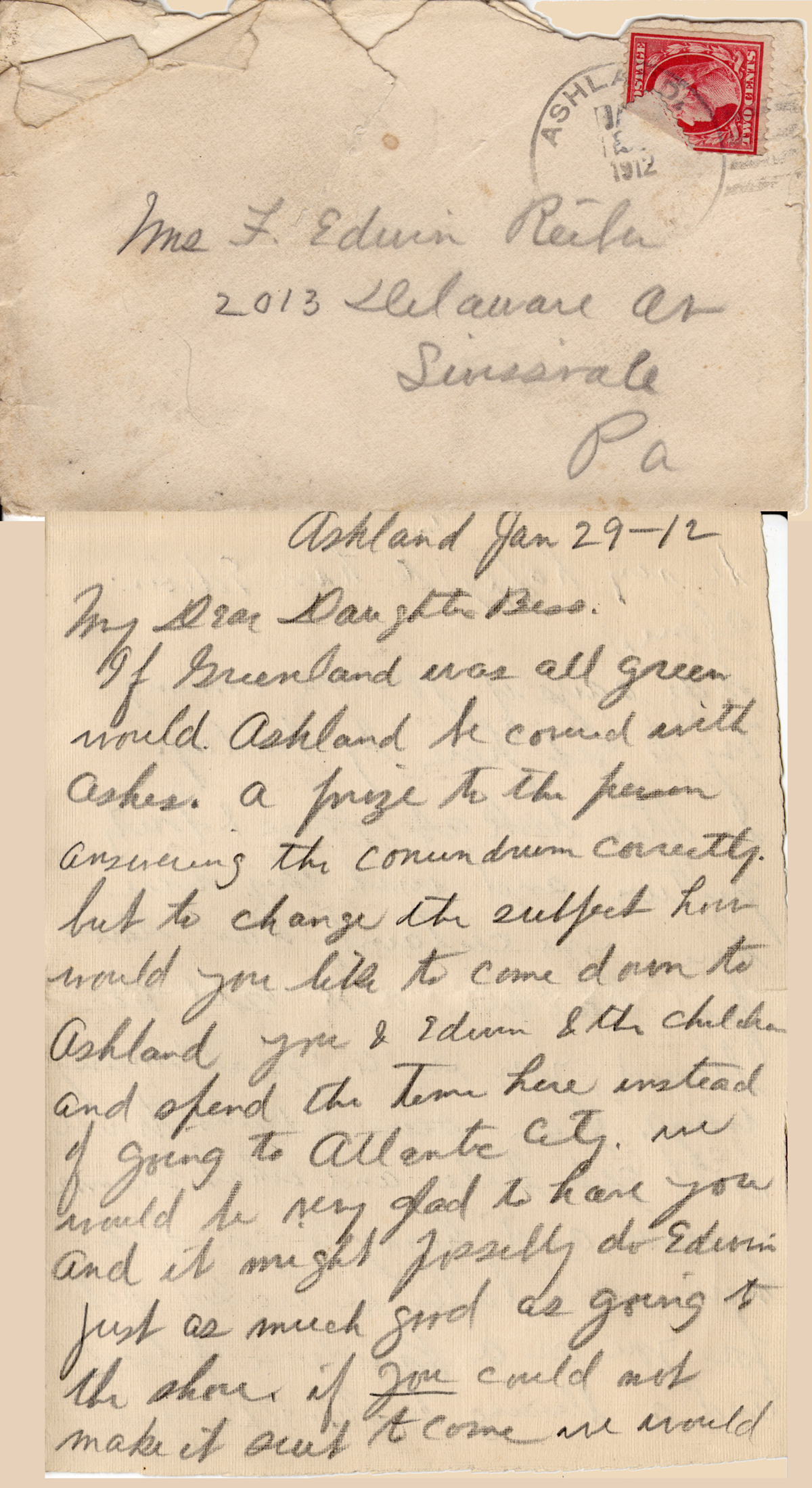 Letter From 1912