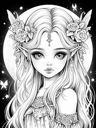 Moon FairyColoring Page