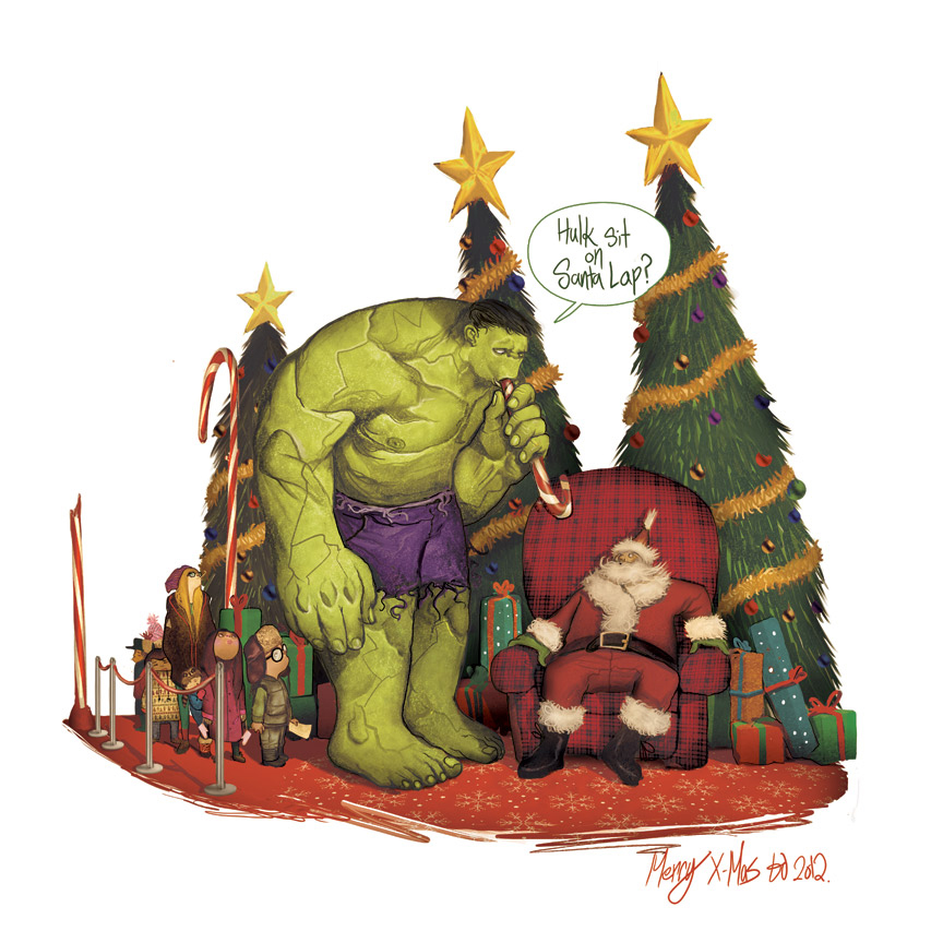 Hulk Sit on Santa