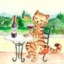 Cat and wine