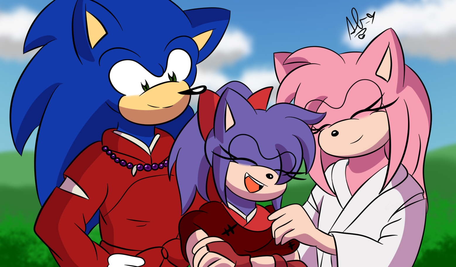 Sonamy Family (in mobian form) by donamorteboo on DeviantArt