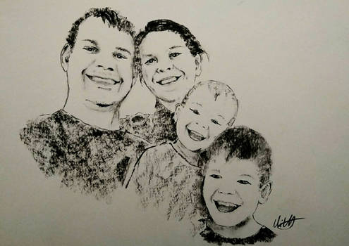 Charcoal Family Portrait