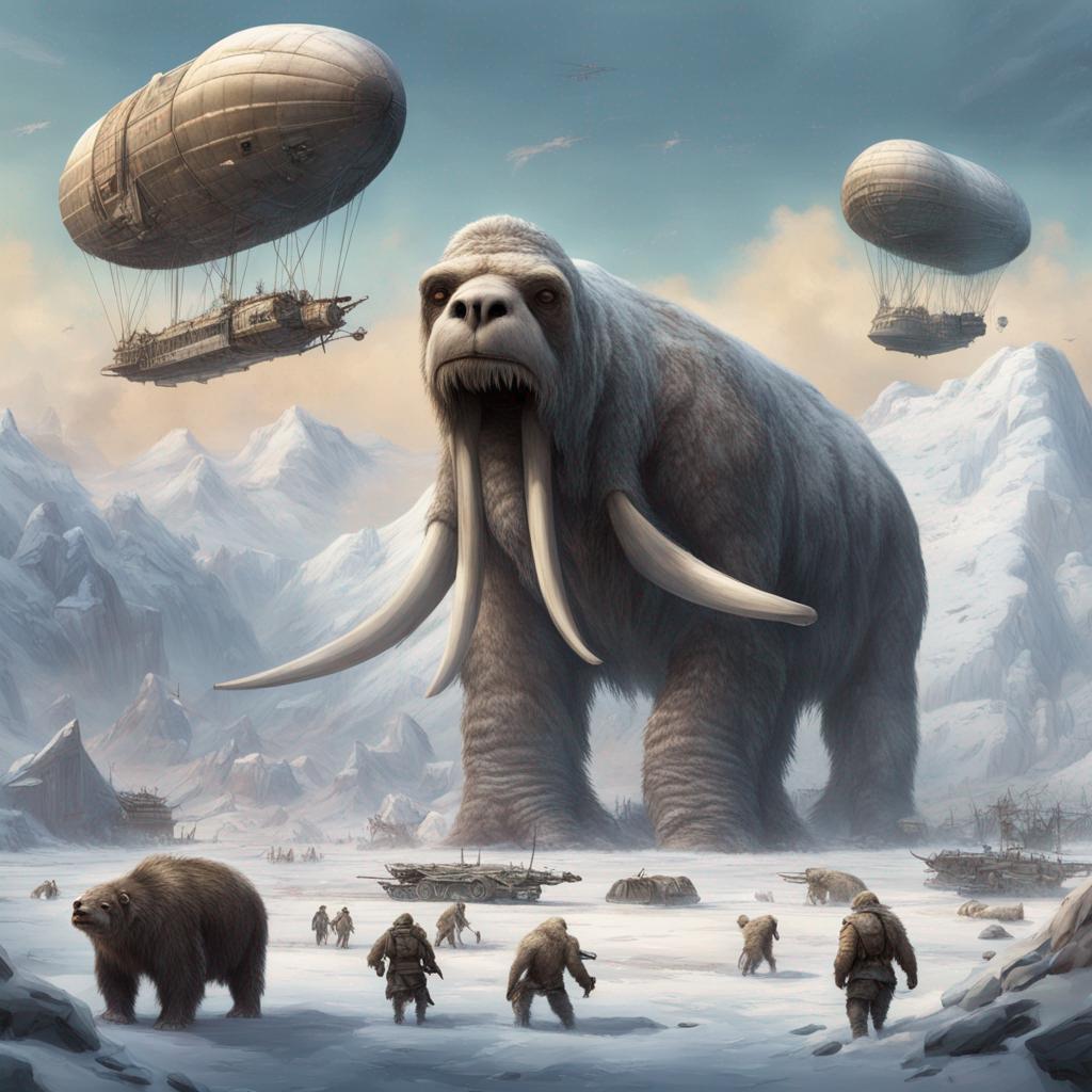 Military Airship Over Frozen Wasteland With Mammot by rpol on DeviantArt