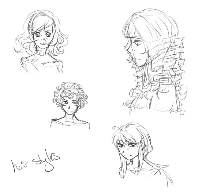 Hair style doodles