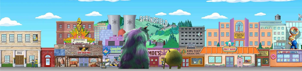 Sulley And Mike Looks At Springfield by raffaelecolimodio on DeviantArt