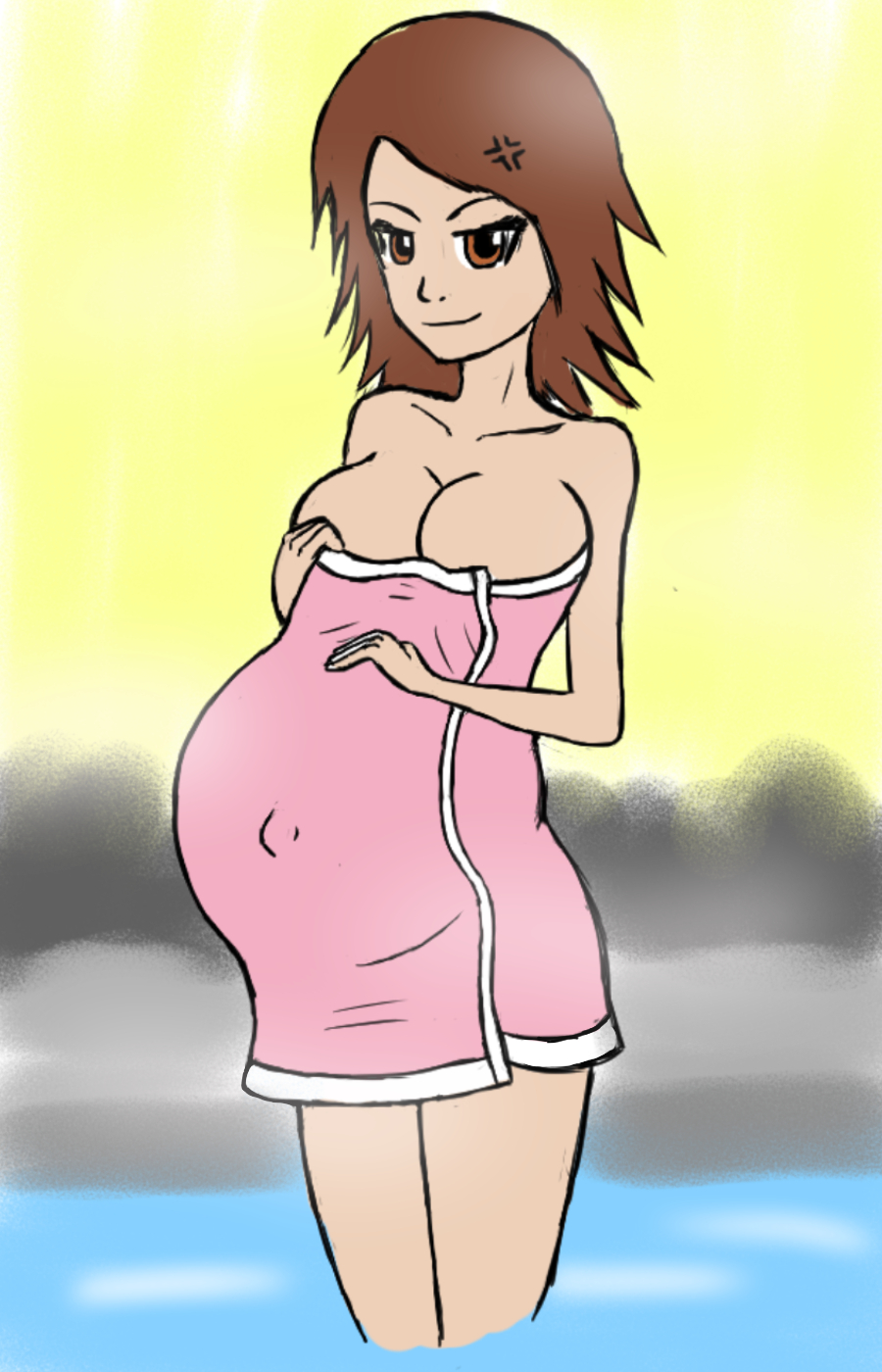 Pregnant Yukari at the Hot Springs~