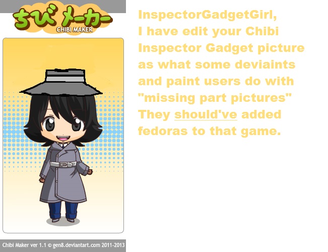 Chibi Inspector Gadget Plus Fedora