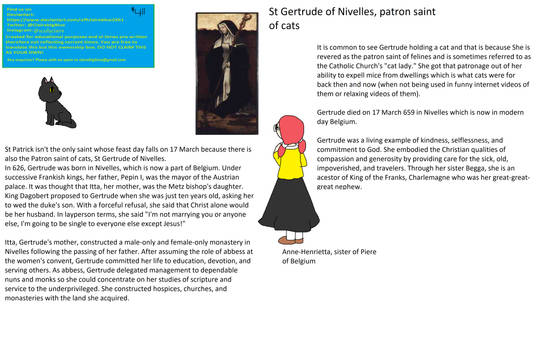 St Gertrude Fact Card