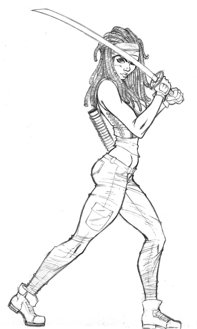 Michonne Pencils by broken-nib