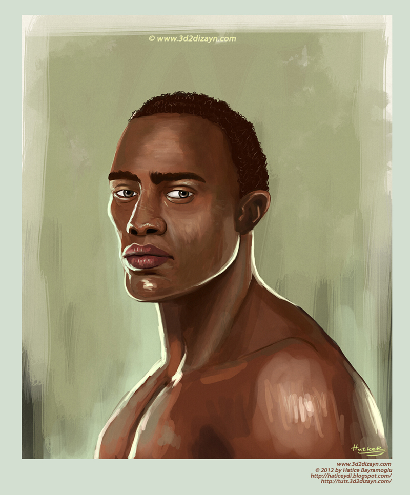 Young man portrait painting