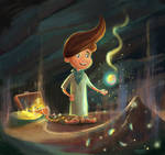 Painting Treasure cave Storybook Illlustration by eydii