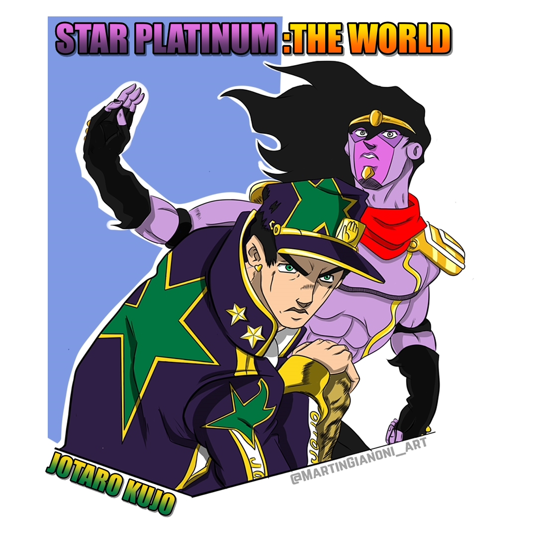 Jotaro Kujo (Part 6) and smol Star Platinum by me. : r/StardustCrusaders