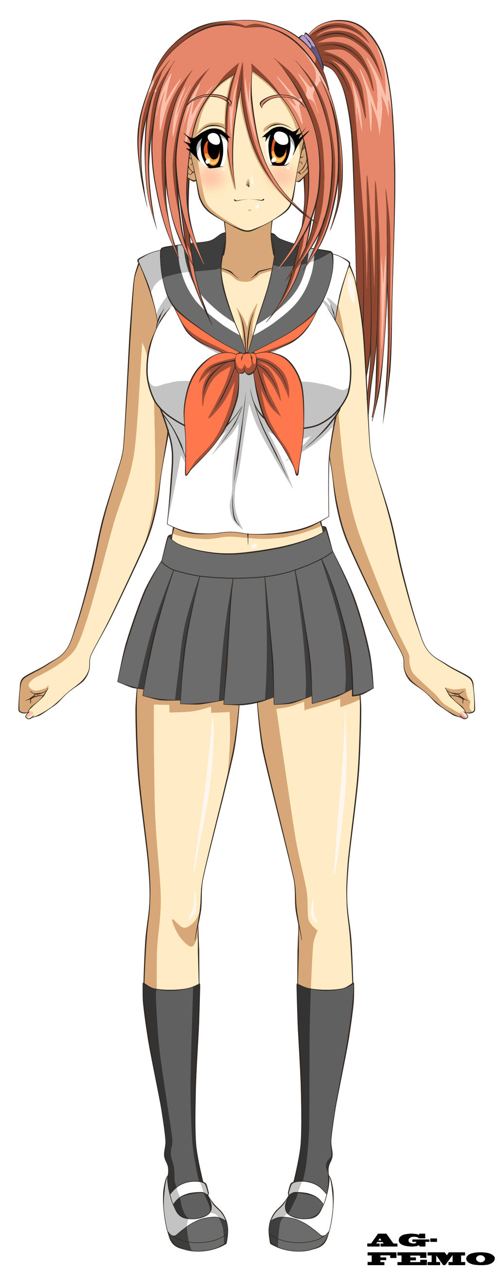 2000s Anime Girl serafuku (side ponytail) by AGFemo on DeviantArt
