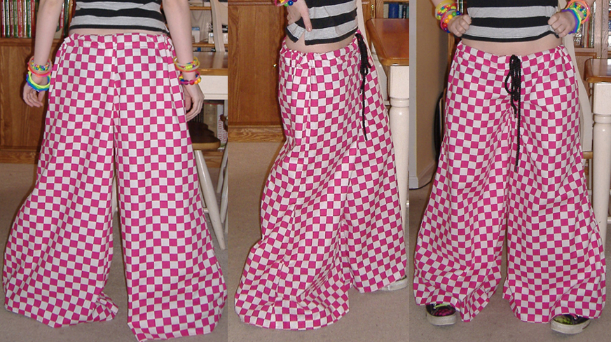 pink checkered pantaloons. :D