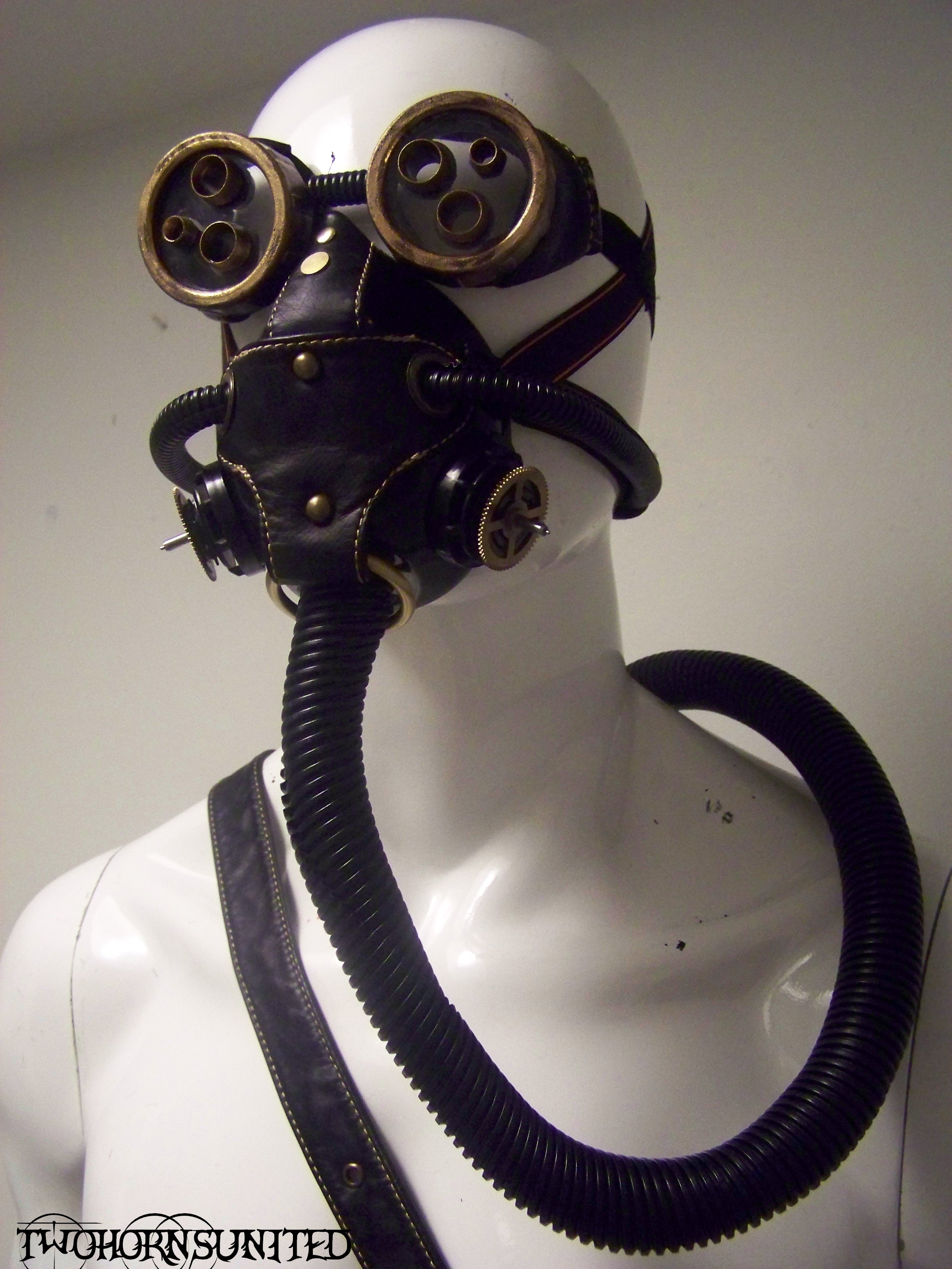 Steampunk mask, goggles, and tank w/belt