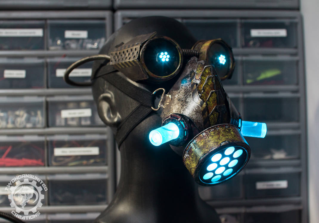 Cyanochrist - Cyberpunk Dystopian light up mask by TwoHornsUnited