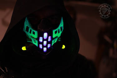 The Ravager Cyberpunk UV reactive LED mask