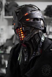 Erebus - Cyberpunk evil dystopian light up helmet