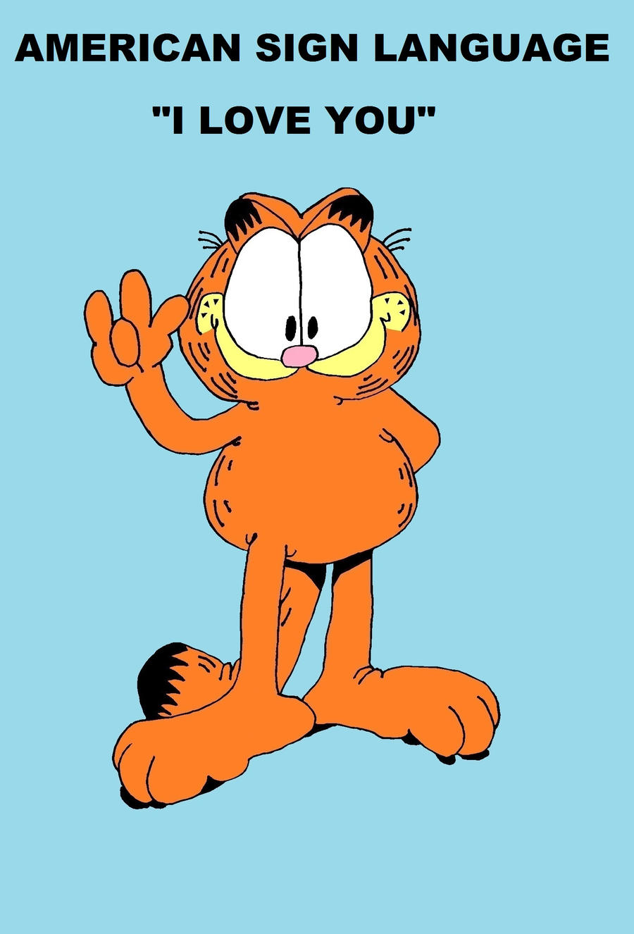 Garfield ASL I LOVE YOU