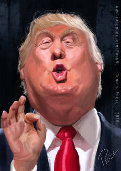 Caricature of Donald Trump