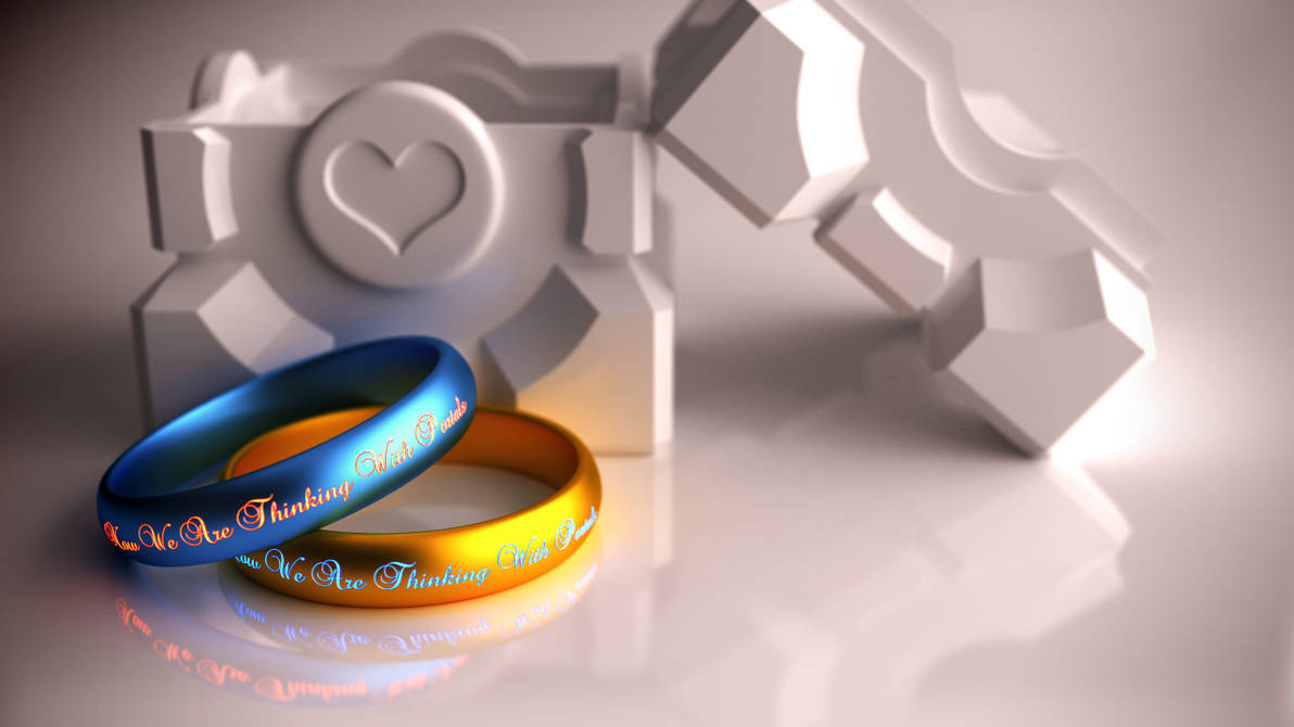 Portal Wedding Rings by xQUATROx