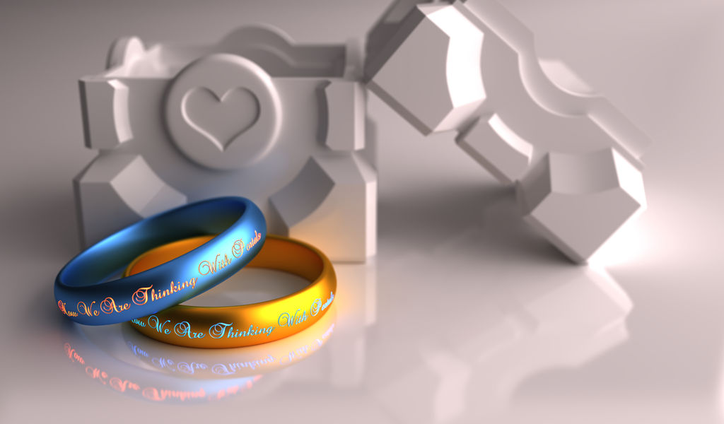 Portal Wedding Rings 4K Print by xQUATROx