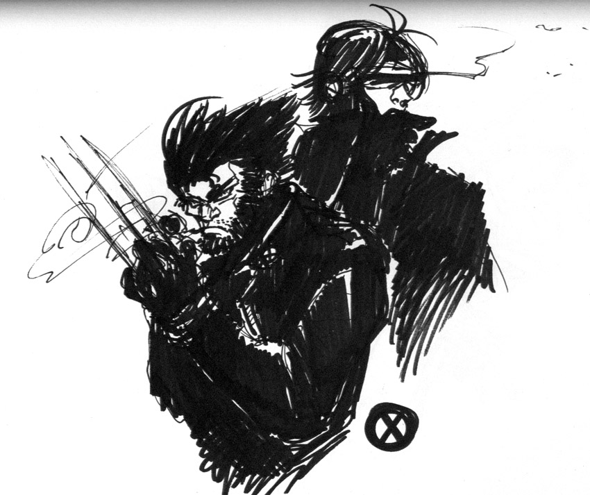 Sharpied Cyclops and Wolverine