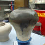Giant Smoke Fired Coil Vase