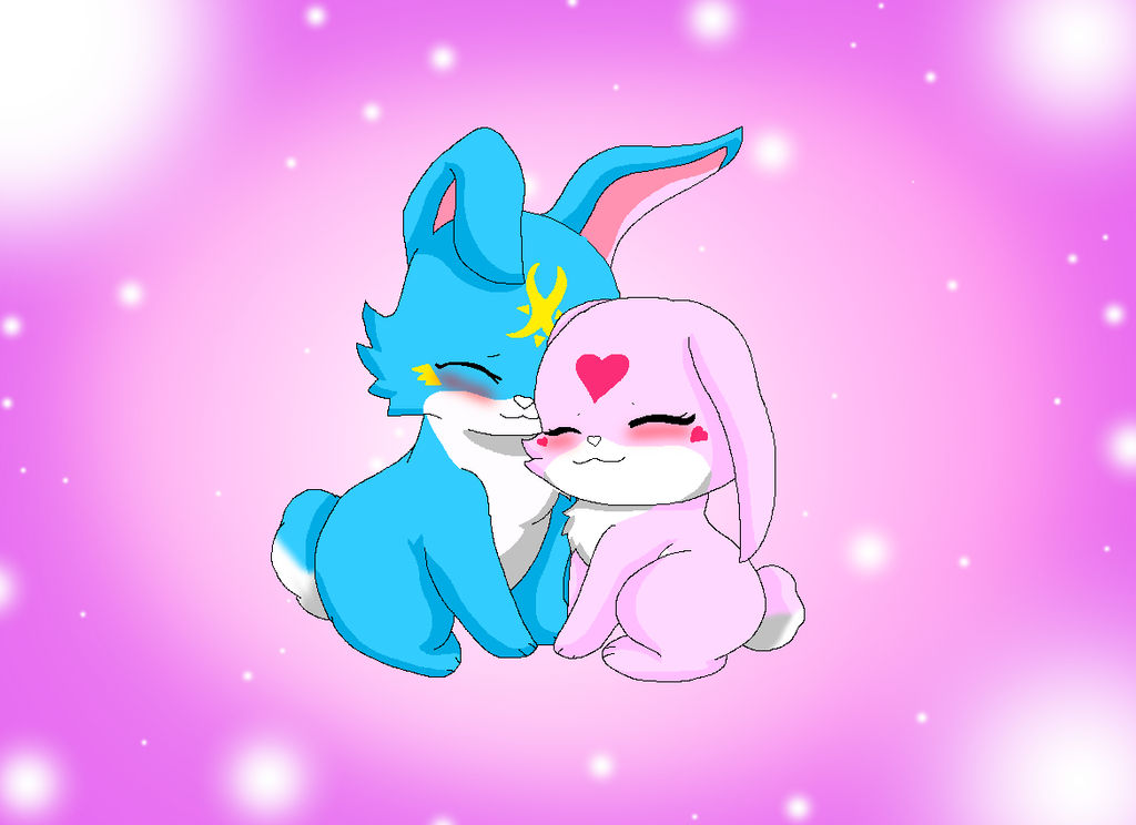 DxVeemonXLovemon as Bunnies