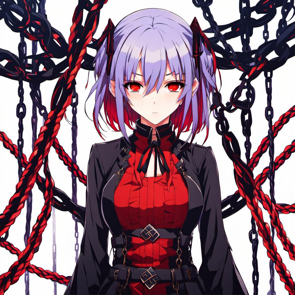 goth Anime girl with purple hair, ropes and chains by VANITASXJEANNESUP ...
