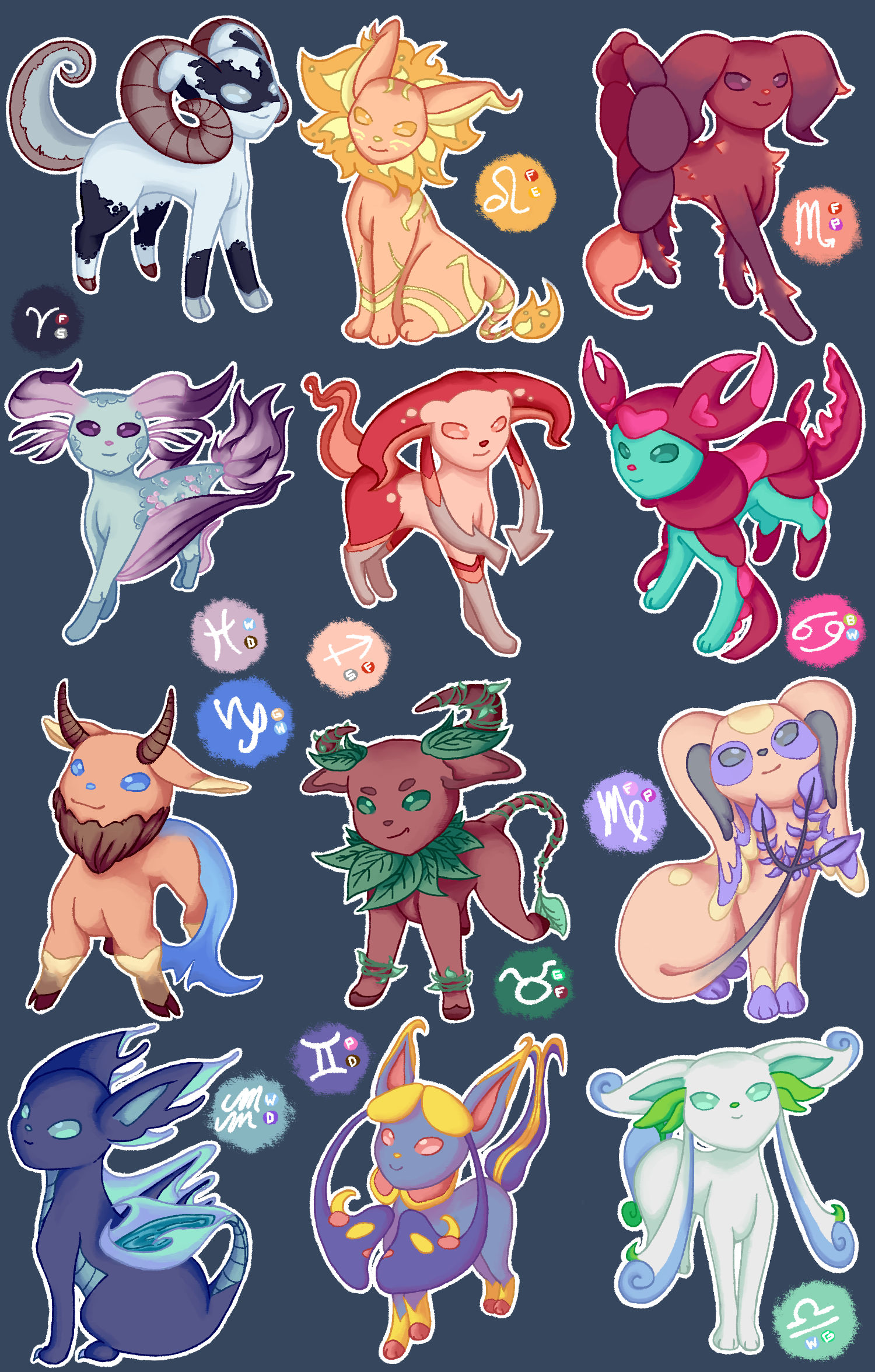 Eeveelutions with names by ScreamQueen1991 on DeviantArt