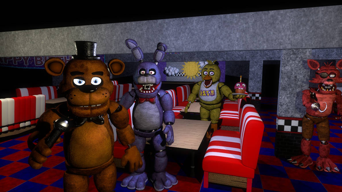 Josh(J360) on X: FNaF 1 Gang Renders, I just made them for a map that is  in progress #C4D #FNAF  / X