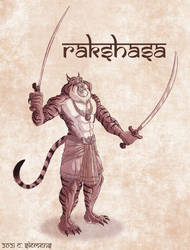 Sketch Commission: Rakshasa by Dawgweazle