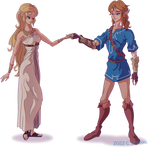 Link and Zelda by Dawgweazle