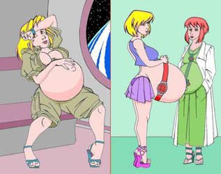 Extremely pregnant Karina