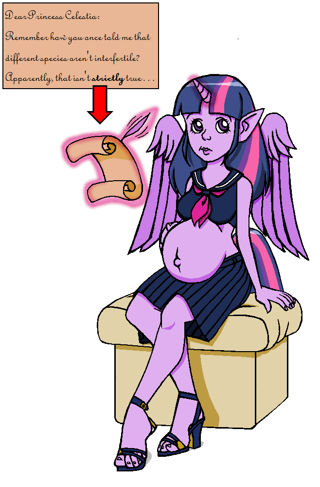 Pregnant anthropomorphic Twilight Sparkle