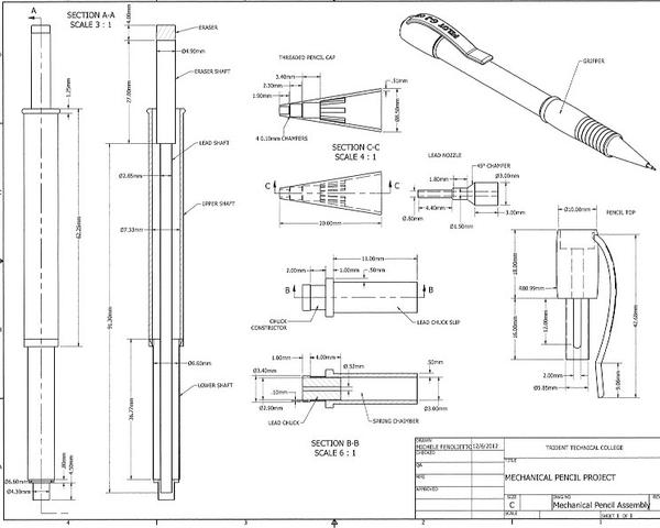 Mechanical Pencil Assembly Drawing by FenoGraphics on DeviantArt