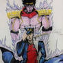 Jotaro Kujo and Star Platinum COLOURED